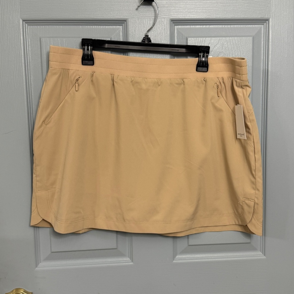 Westbound Petite Khaki Skort Built in Shorts Mid Rise Pockets XL NWT Performance